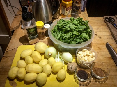 Spinach & Potato Curry Ingredients